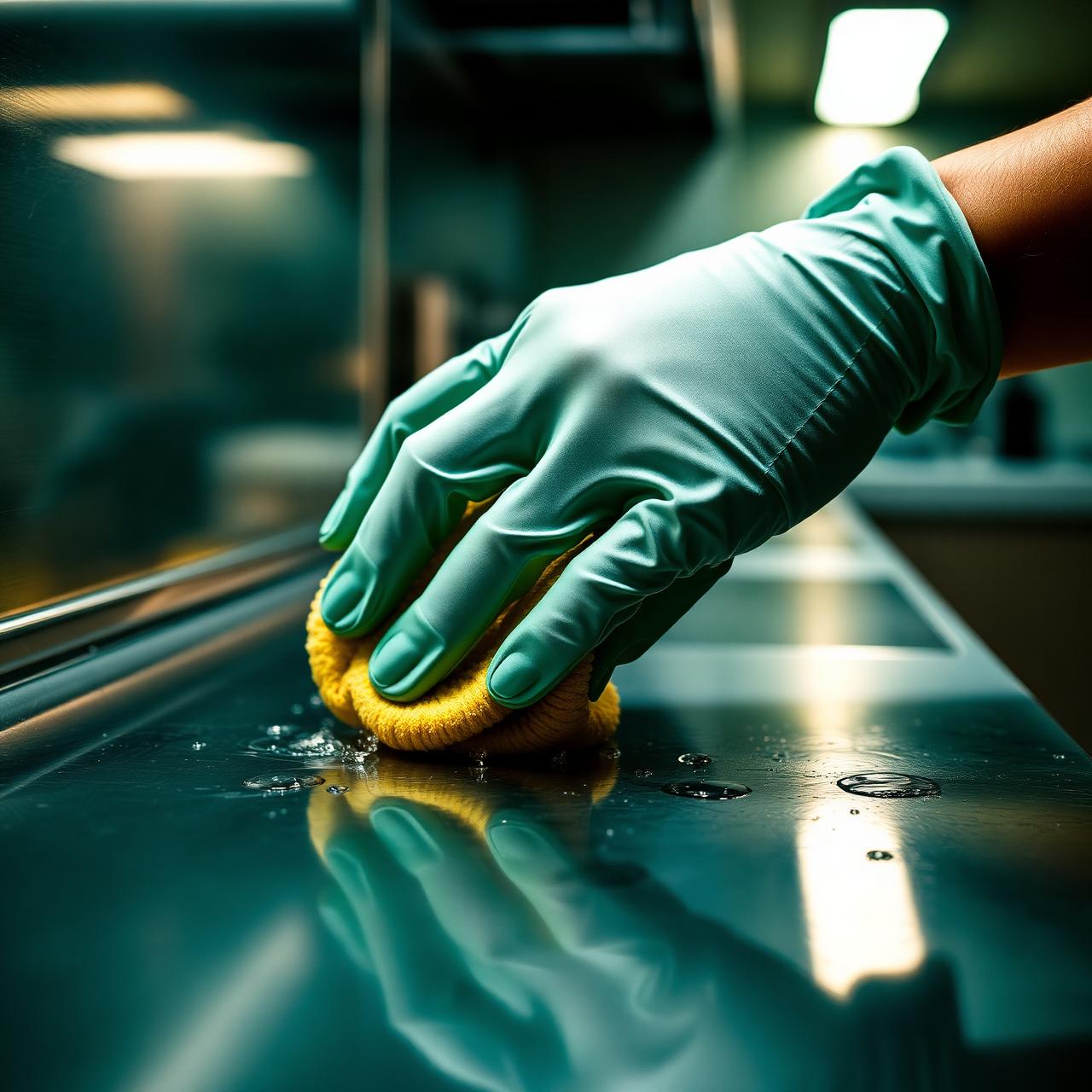 My Commercial Cleaning technician performing surface disinfection per WHMIS protocol